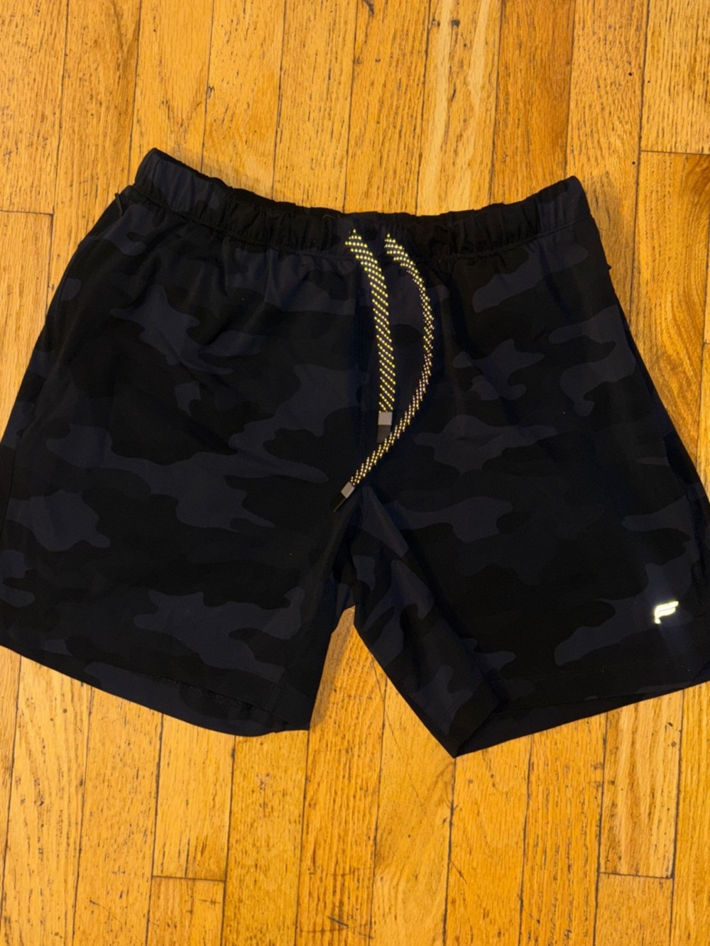 Fabletics Men's Fundamental Training Shorts - Black Camo - Medium